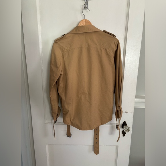 BELLE & BLOOM Cool Nights Water Resistant Cropped Khaki Trench Coat Size Small - Picture 11 of 11